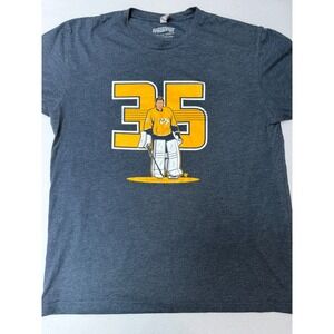 BreakingT Nashville Predators Pekka Rinne 35 Shirt Mens Large Gray Hockey Tee